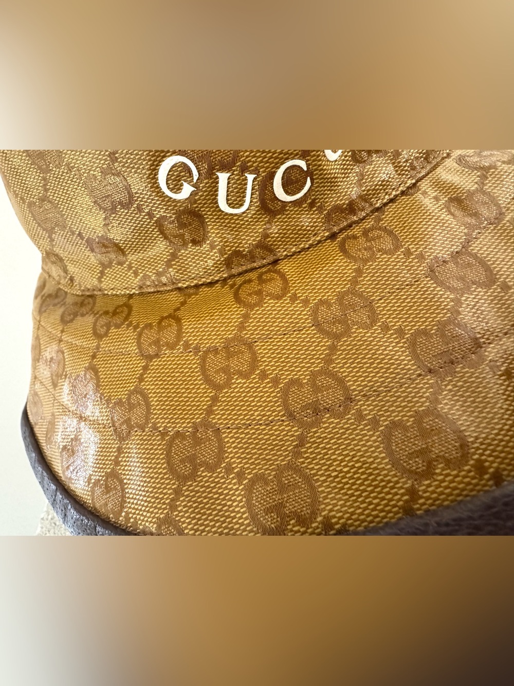 Gucci x Adidas Unisex GG Monogram Coated Canvas Bucket Hat M 58 - Picture 10 of 10